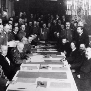 3rd March 1918: Treaty of Brest-Litovsk signed between Russia and the Central Powers