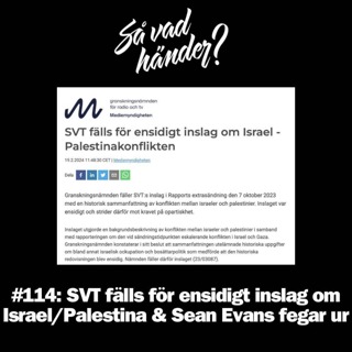 #114: SVT fälls för ensidigt inslag om Israel/Palestina & Sean Evans fegar ur