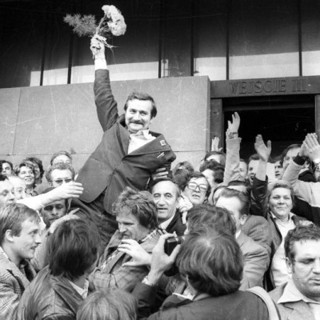 14th August 1980: Lech Walesa leads a strike at the Lenin Shipyard in Gdańsk and triggers the formation of the Solidarity trade union