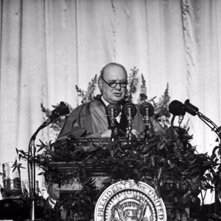 5th March 1946: Winston Churchill describes the post-war division of Europe as an ‘Iron Curtain’ in his ‘Sinews of Peace’ address in Fulton, Missouri