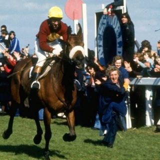 2nd April 1977: Red Rum wins an unprecedented third Grand National horse race